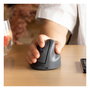 R-Go Ratón Ergonómico Vertical HE Basic para Mano Derecha, Mediano (165-185 mm), Bluetooth 5.0, 1600 DPI, 3 Botones Programables, Recargable, Color Gris