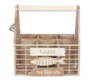 DKD Home Decor Botellero Mediterráneo Pollença Madera y Metal Marrón Blanco 15 x 27 x 26 cm (4 Unidades)