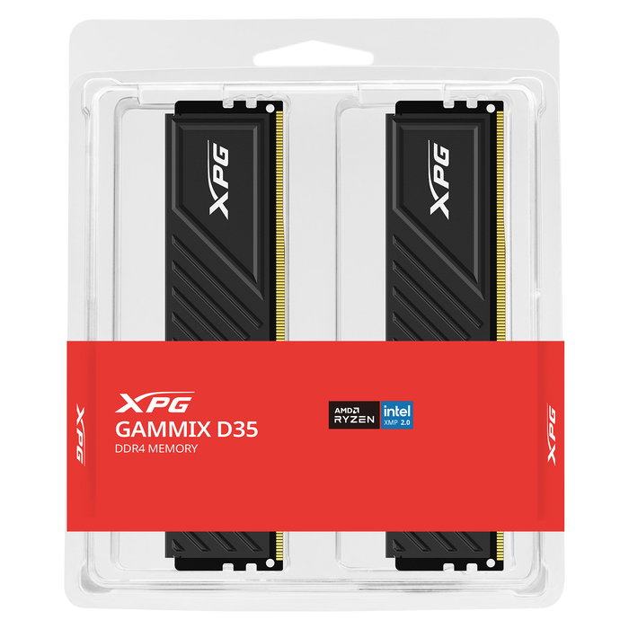 ADATA XPG GAMMIX D35 DDR4 3600MHz (AX4U36008G18I-DTBKD35) Kit de 2x8GB 16GB DIMM CL18, Perfil Intel XMP 2.0, Disipador Térmico, para PC