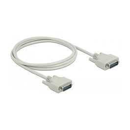 DeLOCK Cable Serie DB15 Hembra a Hembra 2 m, Beige, 28 AWG