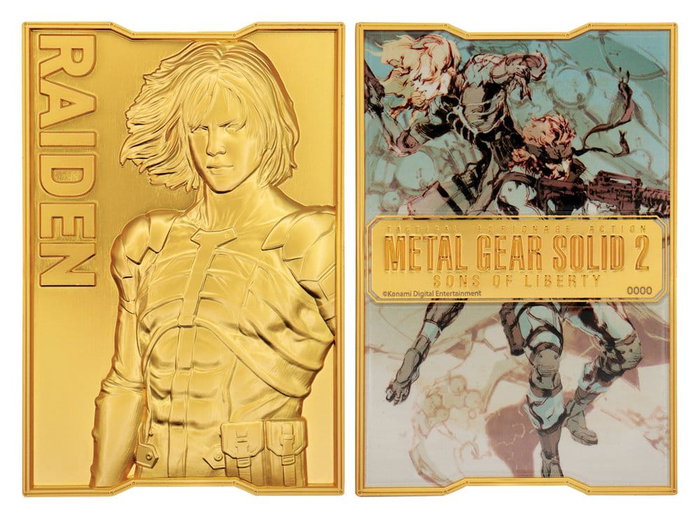 Metal Gear Solid 2 Lingote Raiden 24k Gold Plated Limited Edition