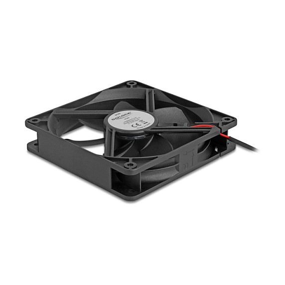 DeLOCK Ventilador axial para PC 120x120x25 mm, 12 cm, 5V DC, 2000 RPM, flujo de aire 1.73 m³/h, negro, modelo 67292