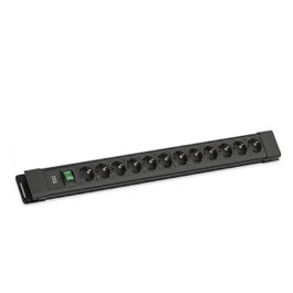 Bachmann Connectus 12xCEE7/3, 1xSchalter, 2,0m CEE7/7 Negro