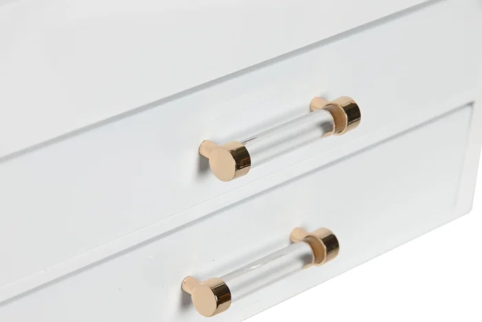 DKD Home Decor Joyero Moderno Blanco Crema 18 x 14 x 23 cm DKD Home Decor Joyero Moderno Blanco Crema 18 x 14 x 23 cm