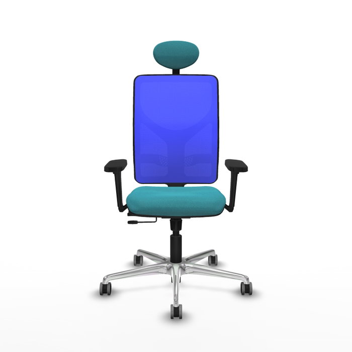 PIQUERAS Y CRESPO Silla de oficina Motilla con mecanismo Sincro/Traslack, Turquesa y Azul