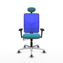 PIQUERAS Y CRESPO Silla de oficina Motilla con mecanismo Sincro/Traslack, Turquesa y Azul