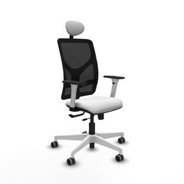 PIQUERAS Y CRESPO Silla de oficina Motilla con Mecanismo Sincro/Traslack Blanco y Negro