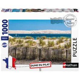 Nathan 12001879 - Rompecabezas de 1000 Piezas, Vista de la Duna de Pilat, Colección Regiones de Francia, +14 años