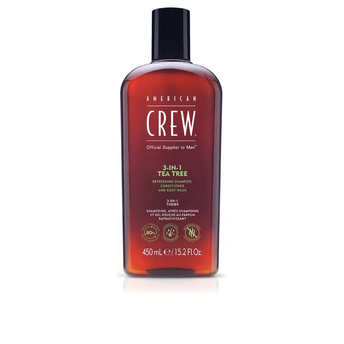 American Crew Tea Tree 3 en 1 Champú, Acondicionador y Gel de Baño 450 ml (Reacondicionado) inevitable American Crew Tea Tree 3 en 1 Champú, Acondicionador y Gel de Baño 450 ml (Reacondicionado) inevitable