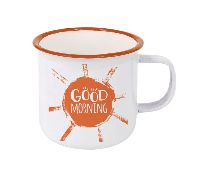 Privilege Mug Esmaltada Blanca con Frases 350ml (Ancho 9 cm, Alto 7.9 cm, Largo 11 cm) (24 Unidades)
