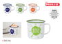 Privilege Mug Esmaltada Blanca con Frases 350ml (Ancho 9 cm, Alto 7.9 cm, Largo 11 cm) (24 Unidades)