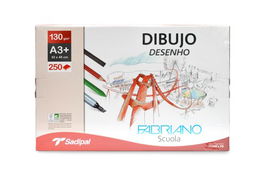 Lamina De Dibujo Fabriano 130G A3+ Grano Natural Caja De 250