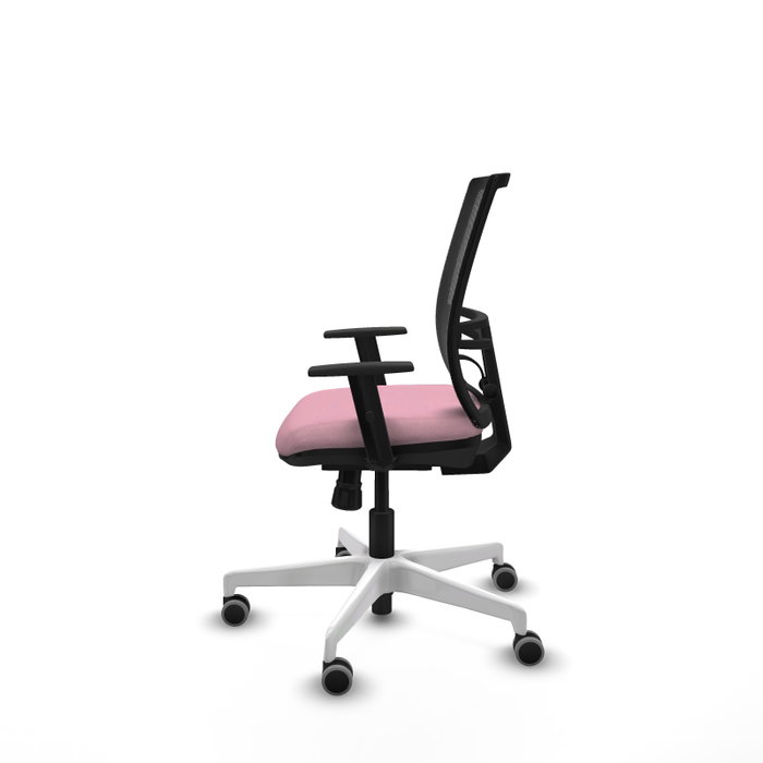 PIQUERAS Y CRESPO Silla de oficina Yunquera con mecanismo Sincro, Rosa y Negro