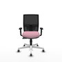 PIQUERAS Y CRESPO Silla de oficina Yunquera con mecanismo Sincro, Rosa y Negro