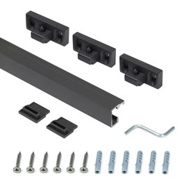 Emuca Perfil Titane para colgar accesorios de cocina, 1,1 m, Gris antracita