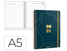 Liderpapel Agenda de oficina 2027 día por página A5 azul marino