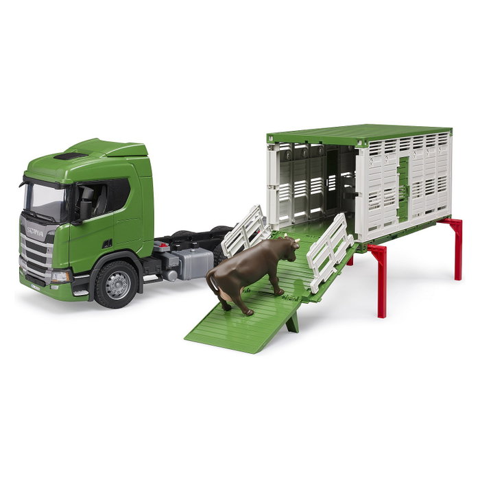 Bruder Scania Super 560R Transporte de Ganado con Buey