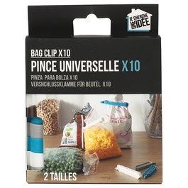 Je cherche une Idee Juego de 10 Pinzas para Conservar Bolsas de Colores