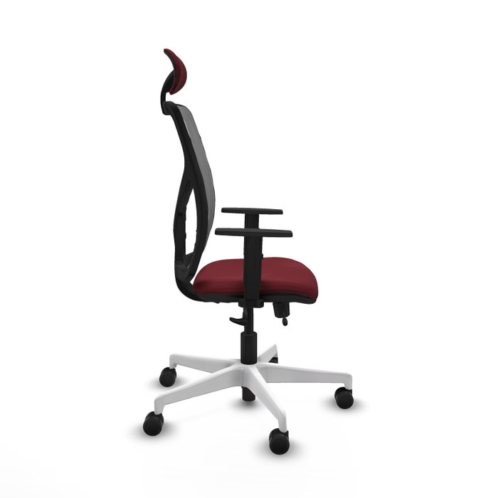 PIQUERAS Y CRESPO Silla de oficina Motilla con mecanismo Sincro/Traslack Granate y Gris