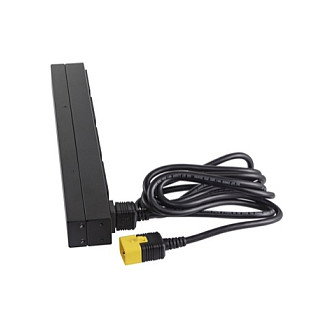 APC AP9565 Rack PDU Básico - 12 Salidas C13, 230V, 16A, Monofásico, Montaje Horizontal/Vertical 0U/1U, Cable 2.5m, Negro