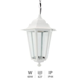 GSC Evolution Farol de jardín colgante Serie Alma E27 Blanco