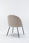 BORDECOR Pack de 2 sillas beige con respaldo curvo y patas negras