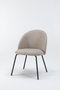 BORDECOR Pack de 2 sillas beige con respaldo curvo y patas negras