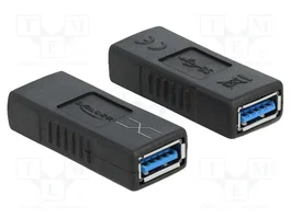 DeLOCK Adaptador USB 3.0 Tipo-A hembra a Tipo-A hembra cruzado Negro