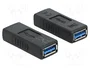 DeLOCK Adaptador USB 3.0 Tipo-A hembra a Tipo-A hembra cruzado Negro