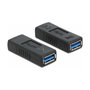 DeLOCK Adaptador USB 3.0 Tipo-A hembra a Tipo-A hembra cruzado Negro