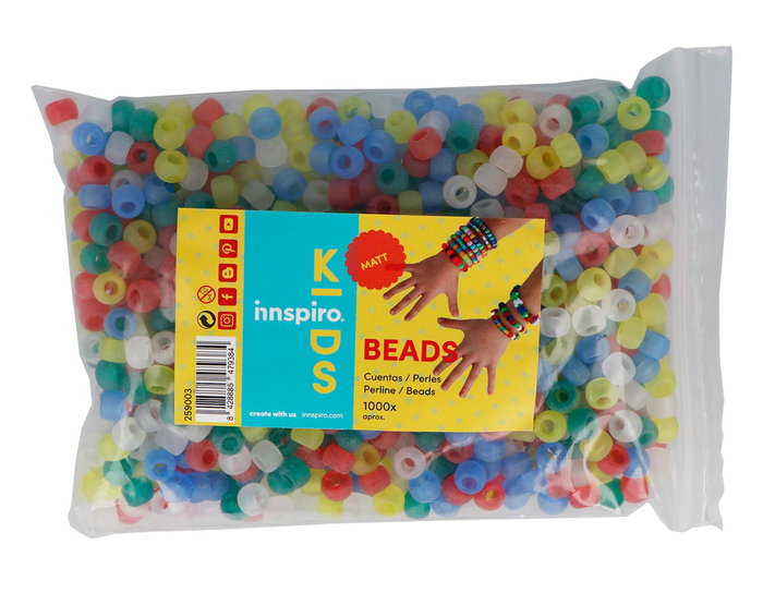 Innspiro Cuentas de Plástico Eco Grosella Multicolor Mate 9mm