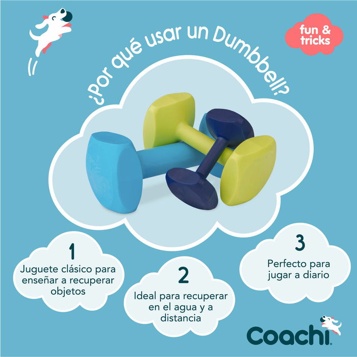 Coachi Mancuerna de Entrenamiento Lima para Perros, Juguete de Plástico Flotante para Lanzamiento y Recuperación, Adiestramiento de Cachorros y Perros de Caza