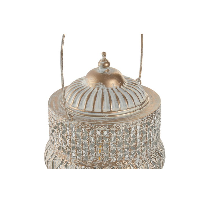 DKD Home Decor Farola Metal Envejecido Blanco y Dorado
