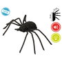 Atosa Decoración Halloween Araña Negra Sonora y Luminosa de 13 cm