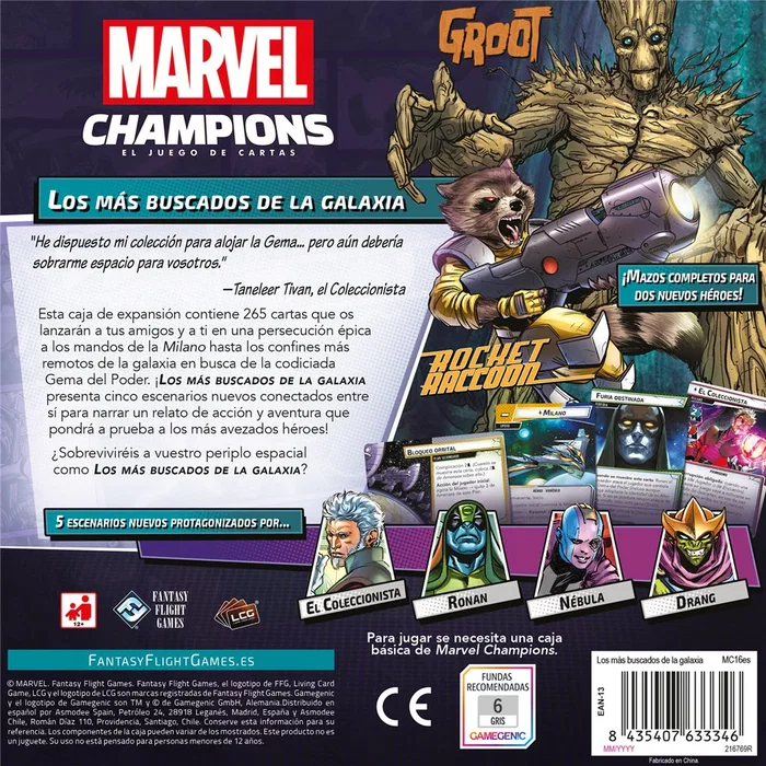 Asmodee Marvel Champions: Los Más Buscados de la Galaxia Expansión de Juego de Cartas