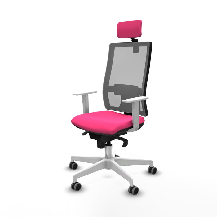 PIQUERAS Y CRESPO Silla de oficina Horna Rosa con mecanismo Sincro