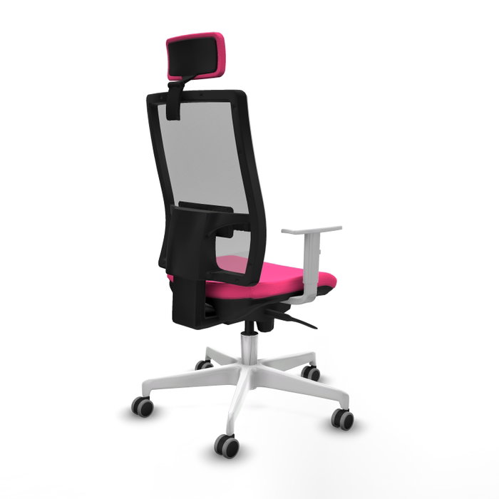 PIQUERAS Y CRESPO Silla de oficina Horna Rosa con mecanismo Sincro