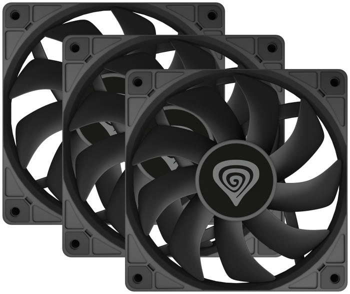 GENESIS Oxal 120 Pack de 3 Ventiladores de 120 mm Negro