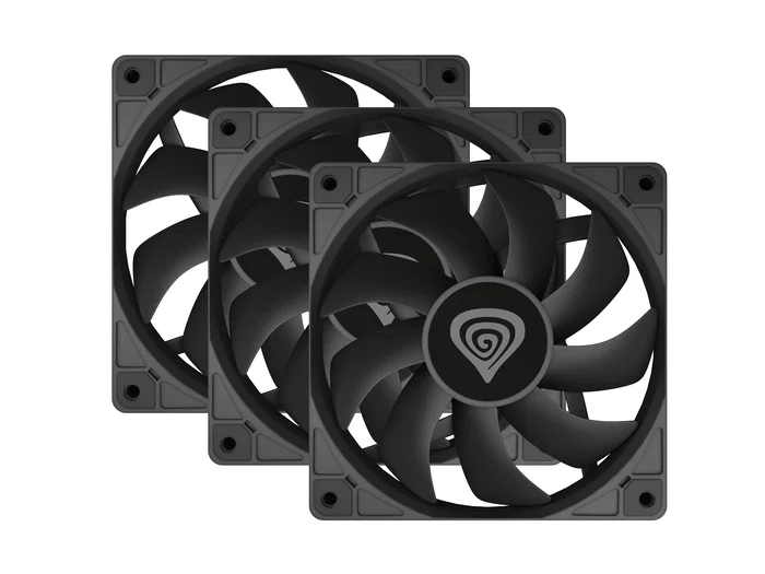Genesis Oxal 120 - Pack de 3 Ventiladores para Caja de PC 120 mm, 1300 RPM, 22.1 dB, 46.1 CFM, 1.05 mmH2O, Color Negro, 3 Pines