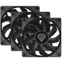 Genesis Oxal Ventilador de Caja 120mm Negro - Pack de 3, 1300 RPM, 46.1 CFM, 22.1 dB, Conector 3 Pines, para PC
