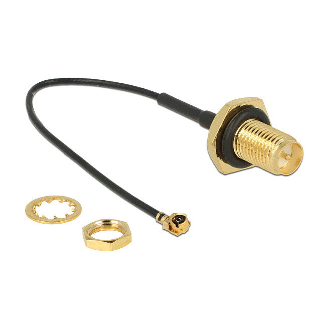 DeLOCK 89584 Cable Coaxial con Conector RP-SMA y MHF de 100 mm DeLOCK 89584 Cable Coaxial con Conector RP-SMA y MHF de 100 mm