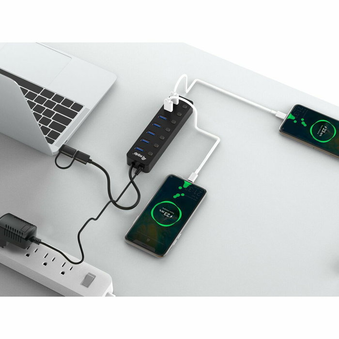Equip Hub USB-C 7 Puertos USB 3.2 Gen 1 con Interruptores Individuales Equip Hub USB-C 7 Puertos USB 3.2 Gen 1 con Interruptores Individuales