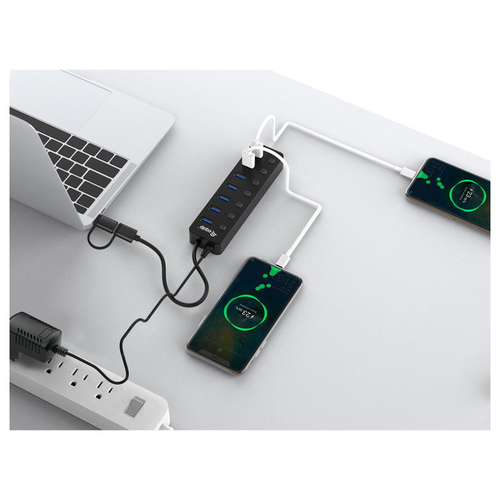 Equip Hub USB-C 7 Puertos USB 3.2 Gen 1 con Interruptores Individuales Equip Hub USB-C 7 Puertos USB 3.2 Gen 1 con Interruptores Individuales