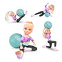 Famosa Nac76000 Muñeca Nancy Yoga Class - La Muñeca Más Flexible con 16 Puntos de Articulación y Pelota de Fitness
