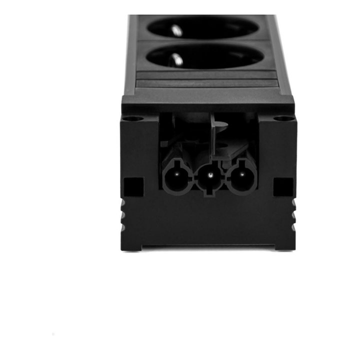 Bachmann Regleta de Conexión 906.18821, Tipo F, 5 Enchufes Schuko, IP20, 16 A, 250 V, Resistente al Polvo, Universal, Negro Mate