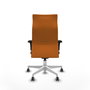 PIQUERAS Y CRESPO Sillón Albacete Naranja con Mecanismo Sincro y Base Blanca