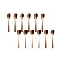 Summa Cuchara Postre 185 mm, Acero Inoxidable 18/10, Color Cobre Satinado PVD - Sinxelo (Set de 12)