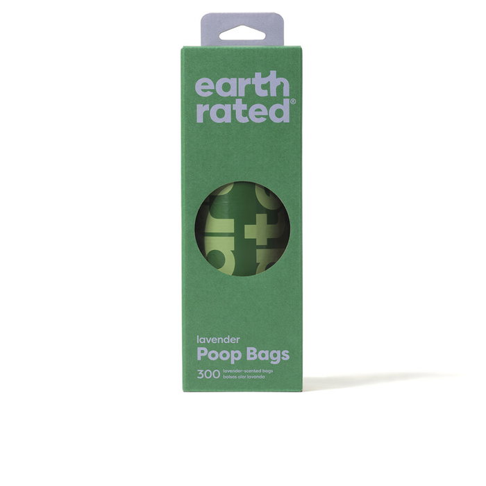 Earth Rated Rollo de 300 Bolsas para Excrementos de Perro con Dispensador, Olor Lavanda, Extra Largas y Resistentes, 65% Plástico Reciclado Earth Rated Rollo de 300 Bolsas para Excrementos de Perro con Dispensador, Olor Lavanda, Extra Largas y Resistentes, 65% Plástico Reciclado