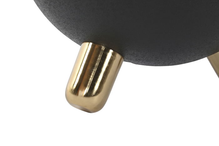 DKD Home Decor Mesita Auxiliar Glam Negro Dorado 51 x 44 x 51 cm Hierro Desmontable