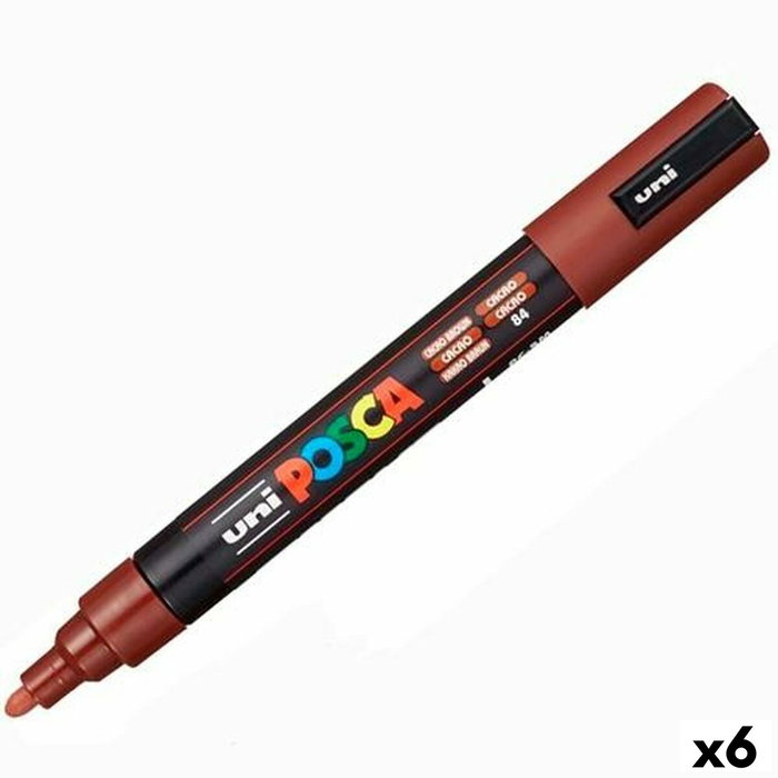 POSCA Marcador PC-5M Punta Bala Marrón Cacao (Set de 6)